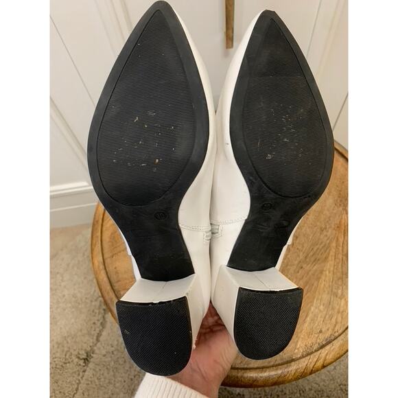SHEIN Women's White Ankle Booties Size 10 Block Heel Casual - Picture 10 of 10